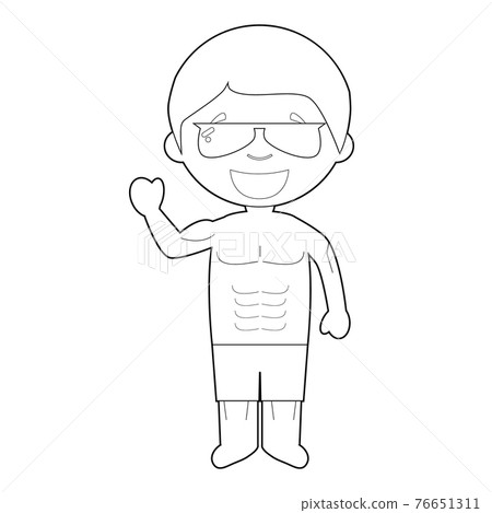 Easy coloring cartoon vector illustration of a model. Easy coloring cartoon vector illustration of a model. 76651311