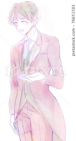 黑色領帶的男人微笑著 黑色領帶的男人微笑著 76651583