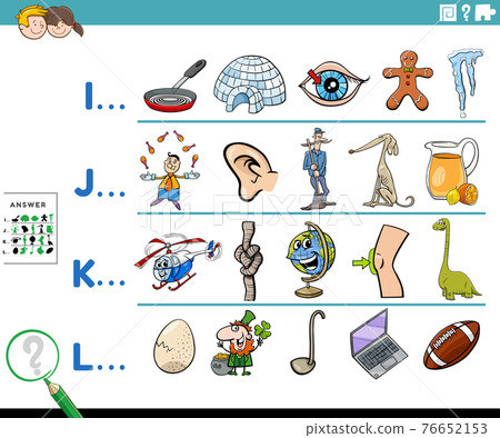 first letter of a word educational task for children 76652153