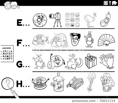 first letter of a word activity for kids color book page first letter of a word activity for kids color book page 76652154