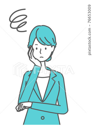 Woman in a suit in trouble 76653009