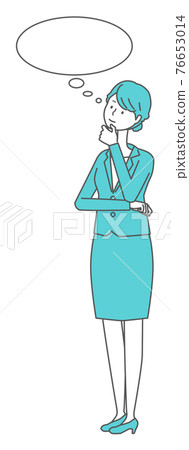 Woman in a thinking suit 76653014