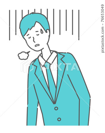 Depressed / tired man in a suit 76653049