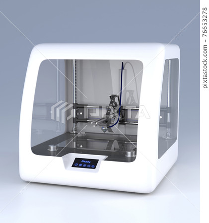 3D printer model prototype, modern printing technology illustration 76653278