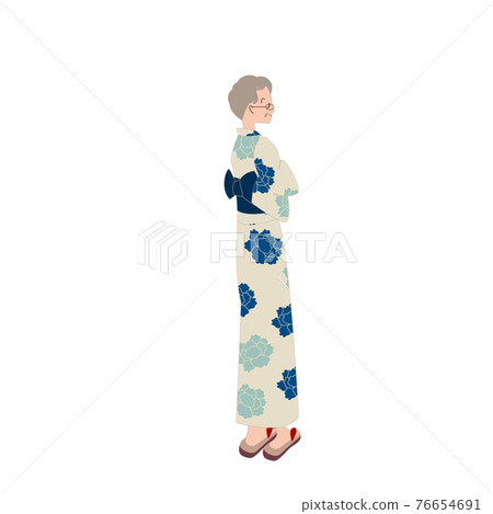 身著浴衣的高級女性,後視 身著浴衣的高級女性,後視 76654691