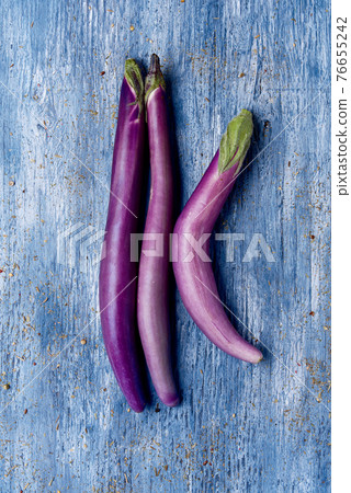 purple japanese eggplants 76655242