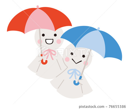 Illustration of the rainy season of Teru Teru Bozu 76655386