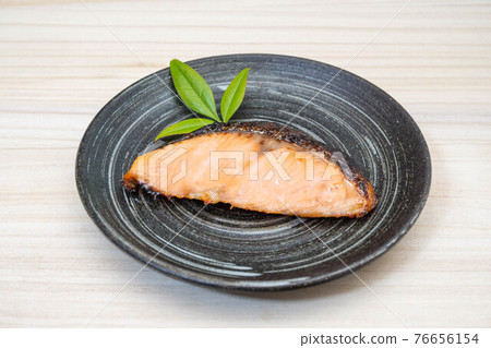 Grilled fish salmon pickled in kasuzuke 76656154
