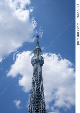 Tokyo Sky Tree standing in the blue sky Tokyo Sky Tree standing in the blue sky 76656971