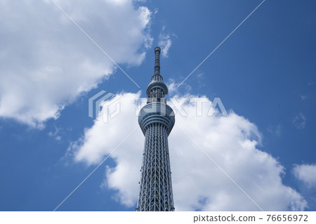 Tokyo Sky Tree standing in the blue sky 76656972