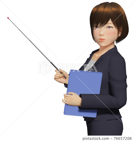 Female business woman with a pointer rod Female business woman with a pointer rod 76657206