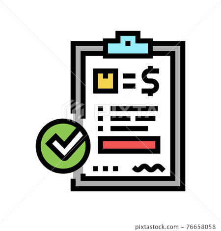 evaluation and contract color icon vector illustration evaluation and contract color icon vector illustration 76658058