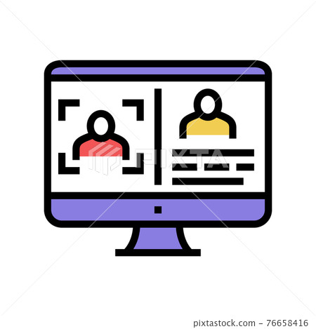 computer safe person info for use face id color icon vector illustration computer safe person info for use face id color icon vector illustration 76658416