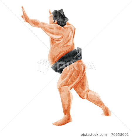 伸展摔跤手手繪水彩風格插畫 伸展摔跤手手繪水彩風格插畫 76658691