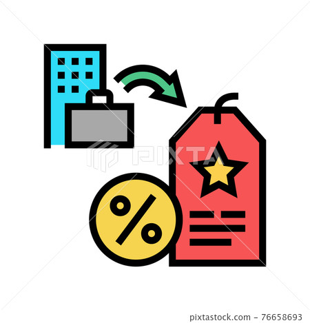staff discount benefits color icon vector illustration 76658693