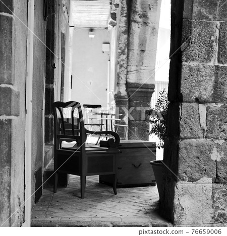 alley in the picturesque Provencal village Grimaud, France alley in the picturesque Provencal village Grimaud, France 76659006