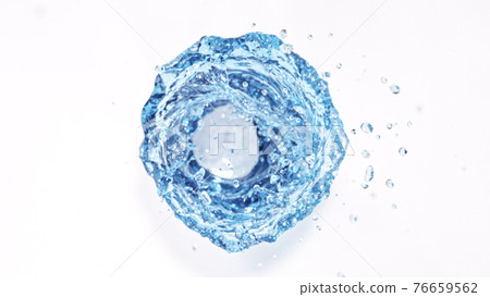 Splashes of water in the form of a swirling vortex 76659562