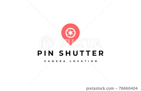 Pin Photo Camera Logo Design Vector illustration 76660404