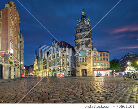 Munster, Germany. View of historic Stadthausturm tower Munster, Germany. View of historic Stadthausturm tower 76661101