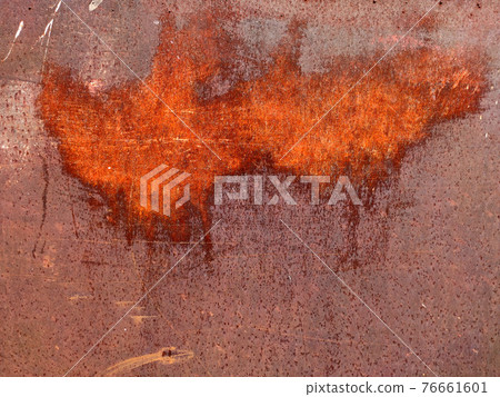 Corroded metal background. Rusty metal background with streaks of rust. Rust stains. Rystycorrosion. 76661601
