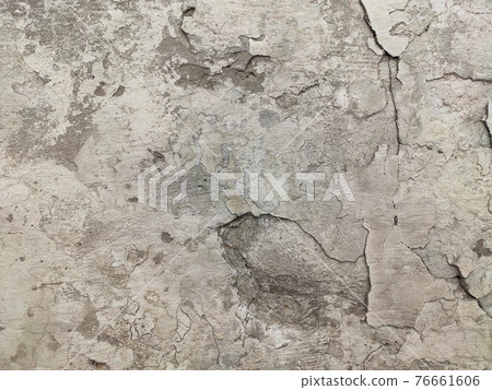 Grey Concrete Texture old wall with peeling paint, scratches and cracks 76661606