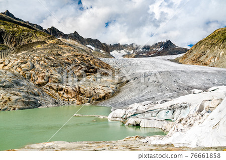 The Rhone Glacier, the source of the Rhone at Furka Pass in Switzerland The Rhone Glacier, the source of the Rhone at Furka Pass in Switzerland 76661858