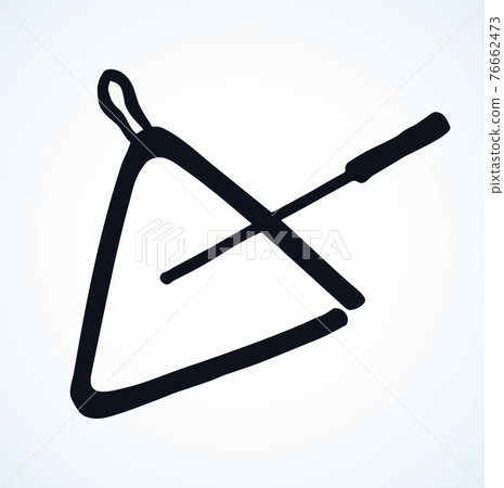 Triangle musical instrument. Vector drawing 76662473