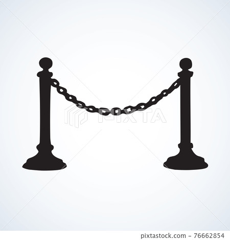 Fence on posts. Vector drawing 76662854