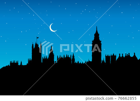 Big Ben. Vector drawing 76662855