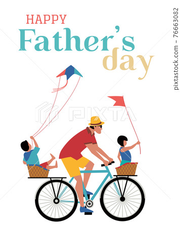 Happy Fathers Day Holiday vector greeting card 76663082