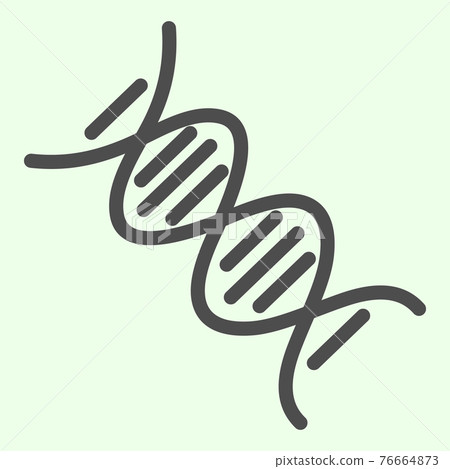 DNA line icon. Deoxyribonucleic acid chain molecule with formula outline style pictogram on white background. Anatomy and organs signs for mobile concept and web design. Vector graphics. DNA line icon. Deoxyribonucleic acid chain molecule with formula outline style pictogram on white background. Anatomy and organs signs for mobile concept and web design. Vector graphics. 76664873
