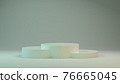Product display with white plastic textures. 3D mint podium for packaging presentation. 3d illustration 76665045
