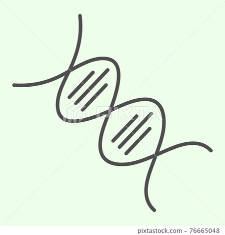 DNK molecule thin line icon. Scientific structure of a DNA element outline style pictogram on white background. Chemistry and medicine signs for mobile concept and web design. Vector graphics. 76665048