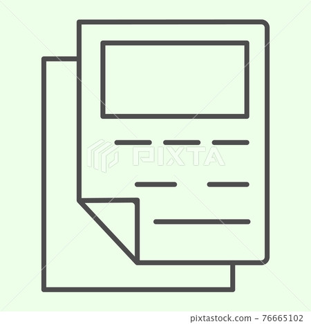 Report thin line icon. Business documentation text file outline style pictogram on white background. Office and Business signs for mobile concept and web design. Vector graphics. Report thin line icon. Business documentation text file outline style pictogram on white background. Office and Business signs for mobile concept and web design. Vector graphics. 76665102
