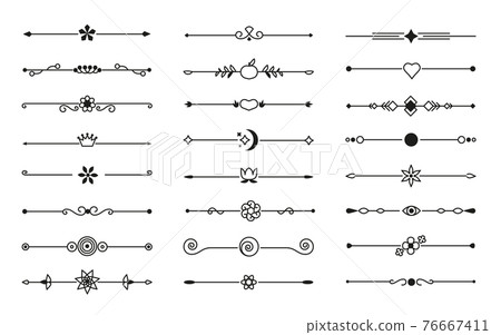 Black flat vector divider border on isolated white - Stock Illustration ...