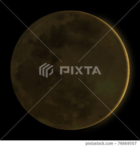 Illustration material of the moon of 1 year old that shines in gold 76669507