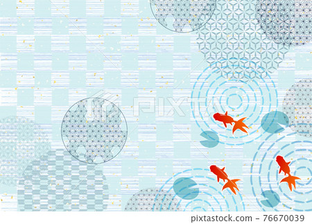 Goldfish, water plants, summer greetings, background Goldfish, water plants, summer greetings, background 76670039