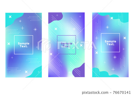 Gradient background set Abstract blue cold color 76670141