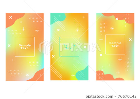 Gradient background set Abstract orange 76670142
