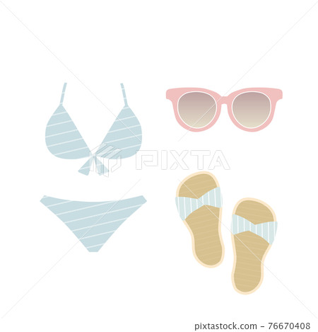 暑假套裝泳裝、太陽鏡、涼鞋 76670408