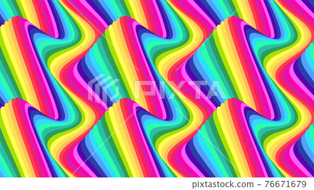 Wavy stripes. Groovy colored lines with optical Wavy stripes. Groovy colored lines with optical 76671679