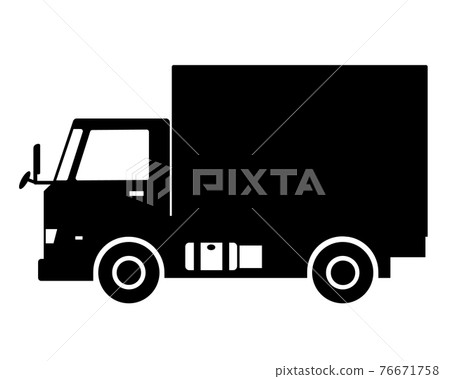 Truck small van body type black and white silhouette 76671758