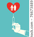 Senior Vaccination with love concept design 76673889