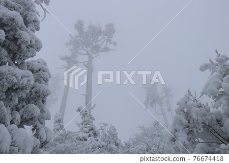 冷波,冬天,白霜,雪,福岡秀彥山 冷波,冬天,白霜,雪,福岡秀彥山 76674418