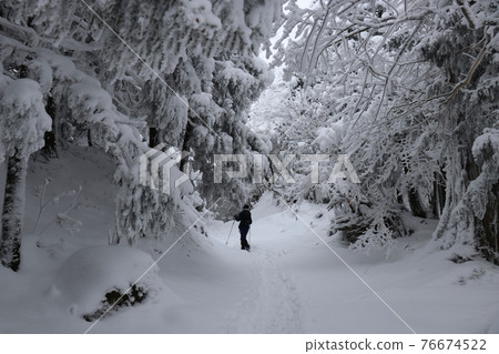 冷波，冬天，白霜，雪，福岡秀彥山 76674522