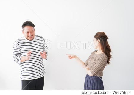 A young couple having a quarrel A young couple having a quarrel 76675664