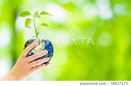 Women with earth-patterned flower pots Environmental image Sustainable SDGs Women with earth-patterned flower pots Environmental image Sustainable SDGs 76677173