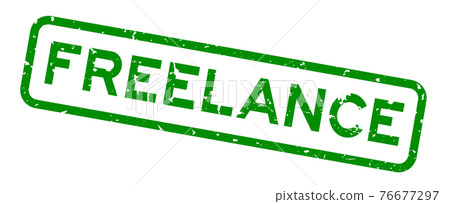 Grunge green freelance word square rubber seal stamp on white background Grunge green freelance word square rubber seal stamp on white background 76677297