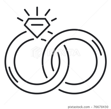 Wedding rings thin line icon Wedding rings thin line icon 76678430