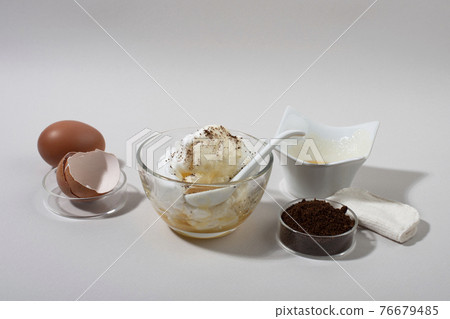 egg, honey, coffee 76679485
